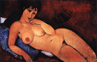 Nude on a Blue Cushion